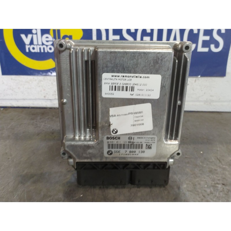 Recambio de centralita motor uce para bmw serie 3 cabrio (e46) 2.0 16v diesel cat referencia OEM IAM 0281011122  
