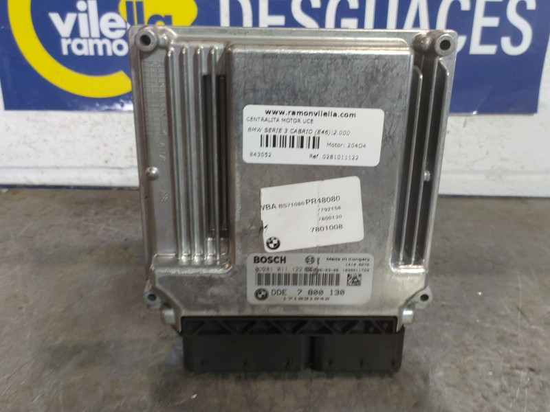 Recambio de centralita motor uce para bmw serie 3 cabrio (e46) 2.0 16v diesel cat referencia OEM IAM 0281011122  