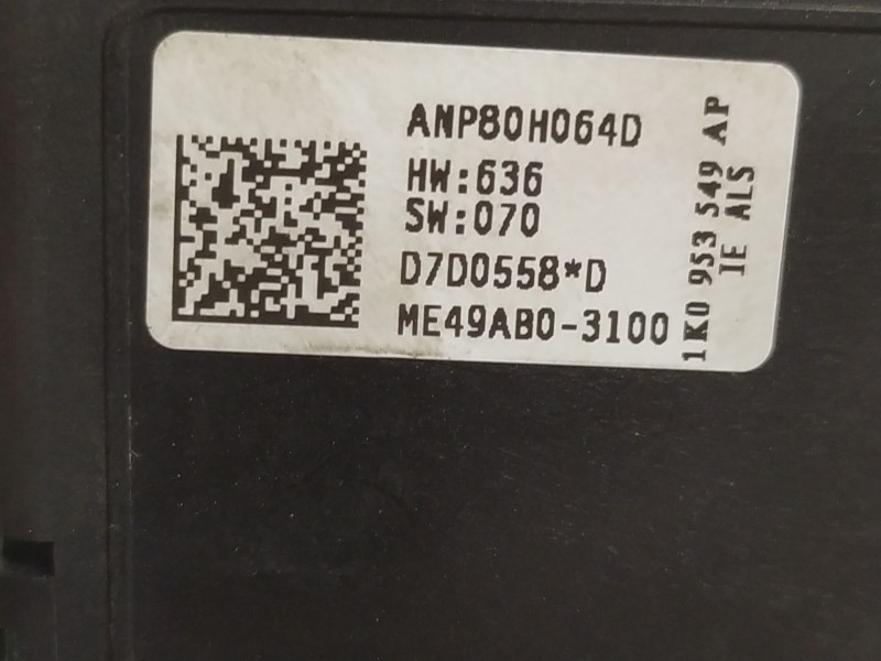Recambio de centralita luces para volkswagen caddy ka/kb (2k)  | 0.04 - ...  | 0.04 - ... referencia OEM IAM 1K0953549AF  