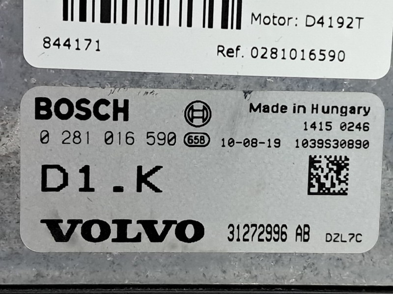 Recambio de centralita motor uce para volvo v50 familiar  | 0.04 - ...  | 0.04 - ... referencia OEM IAM 0281016590  