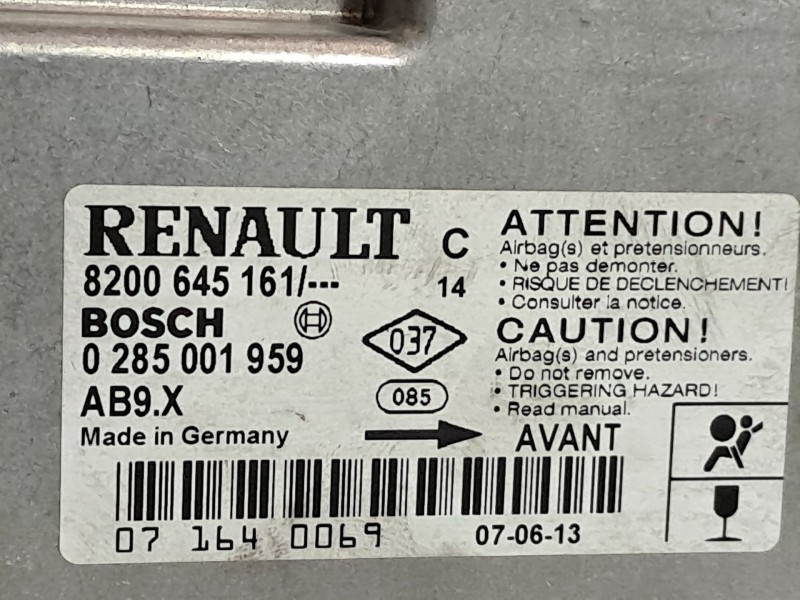 Recambio de centralita airbag para renault clio iii  | 0.05 - ...  | 0.05 - ... referencia OEM IAM 0285001959  