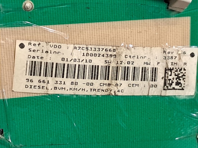 Recambio de cuadro instrumentos para peugeot 207 sw  | 0.07 - ...  | 0.07 - ... referencia OEM IAM 9666133180  