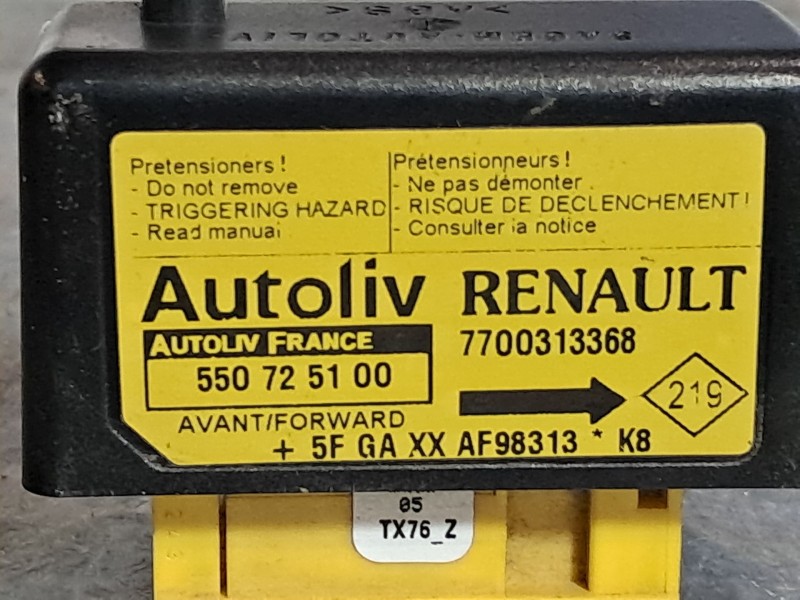 Recambio de centralita airbag para renault kangoo (f/kc0) referencia OEM IAM 550725100 7700313368 