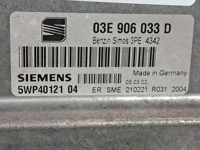 Recambio de centralita motor uce para seat ibiza (6l1) stella referencia OEM IAM 5WP4012104  