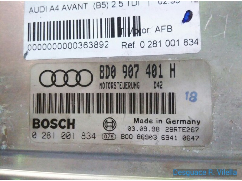Recambio de centralita motor uce para audi a4 avant (b5) 2.5 tdi | 02.99 - 12.01 a4 avant (b5) 2.5 tdi | 02.99 - 12.01 referenci