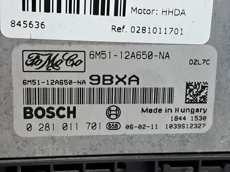 Recambio de centralita motor uce para ford c-max (cb3)  | ...  | ... referencia OEM IAM 0281011701  