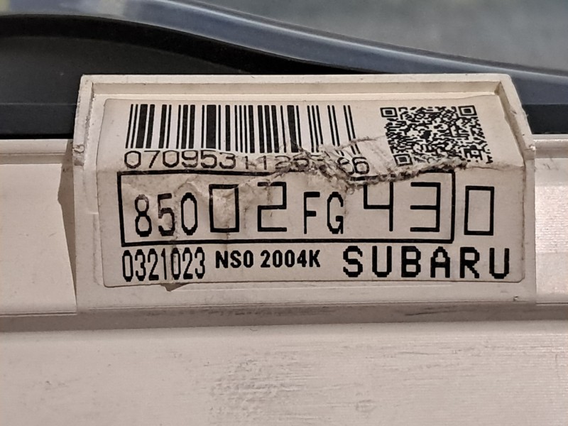 Recambio de cuadro instrumentos para subaru impreza g12  | 0.07 - ...  | 0.07 - ... referencia OEM IAM 85002FG430  