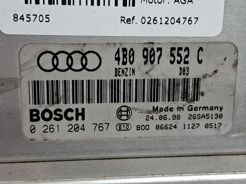 Recambio de centralita motor uce para audi a6 2.4 referencia OEM IAM 0261204767 4B0907552C 26SA5130