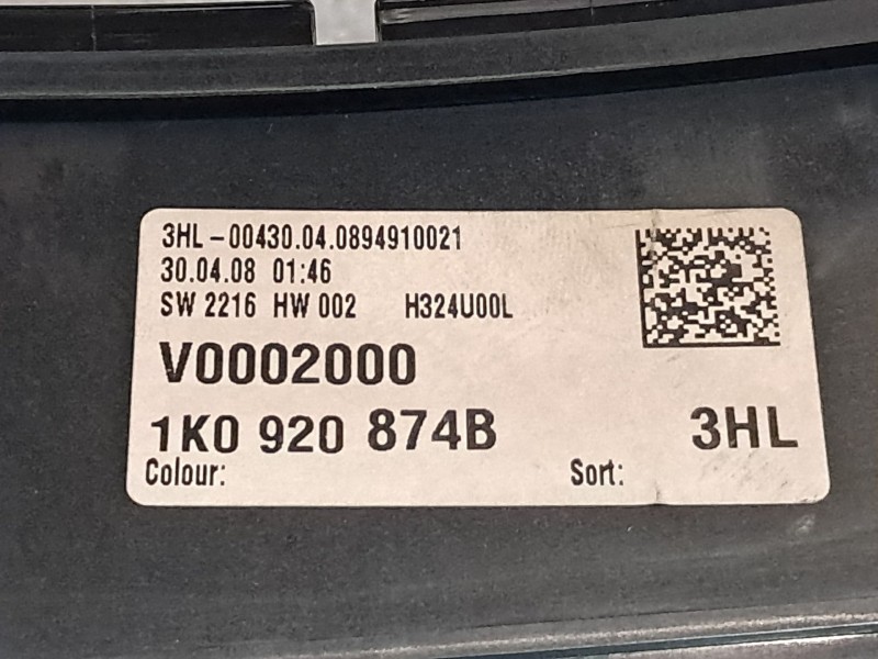 Recambio de cuadro instrumentos para volkswagen jetta (1k2)  | 0.05 - ...  | 0.05 - ... referencia OEM IAM 1K0920874B  