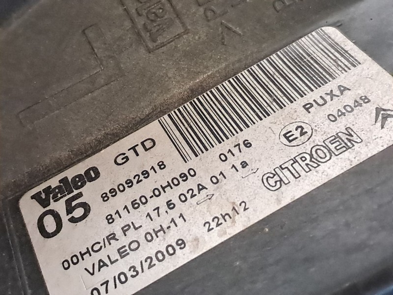 Recambio de faro izquierdo para citroen c1  | 0.05 - ...  | 0.05 - ... referencia OEM IAM 89092918  