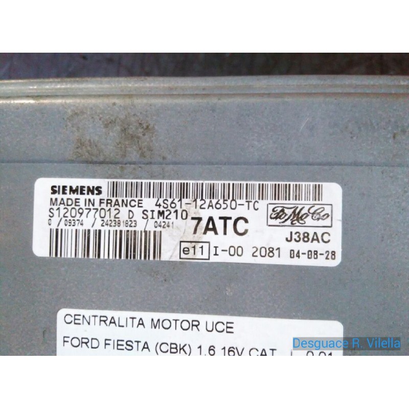 Recambio de centralita motor uce para ford fiesta (cbk) 1.6 16v cat | 0.01 - 0.08 1.6 16v cat | 0.01 - 0.08 referencia OEM IAM 4