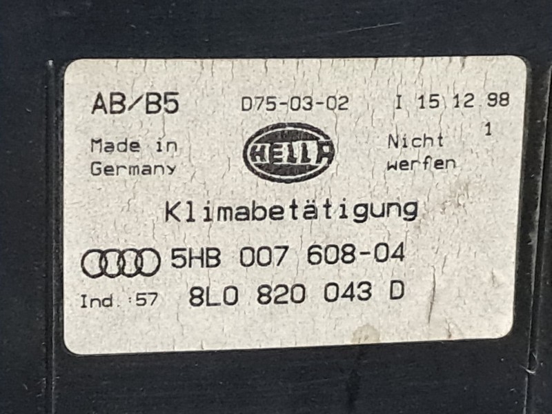 Recambio de mando climatizador para audi a3 (8l) 1.9 tdi referencia OEM IAM 8L0820043D  