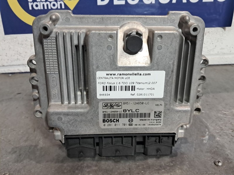 Recambio de centralita motor uce para ford focus 1.6 tdci 109 titanium referencia OEM IAM 0281011701  