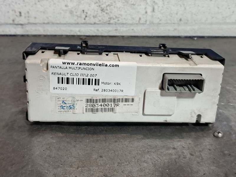 Recambio de pantalla multifuncion para renault clio iii authentique referencia OEM IAM 280340017R  