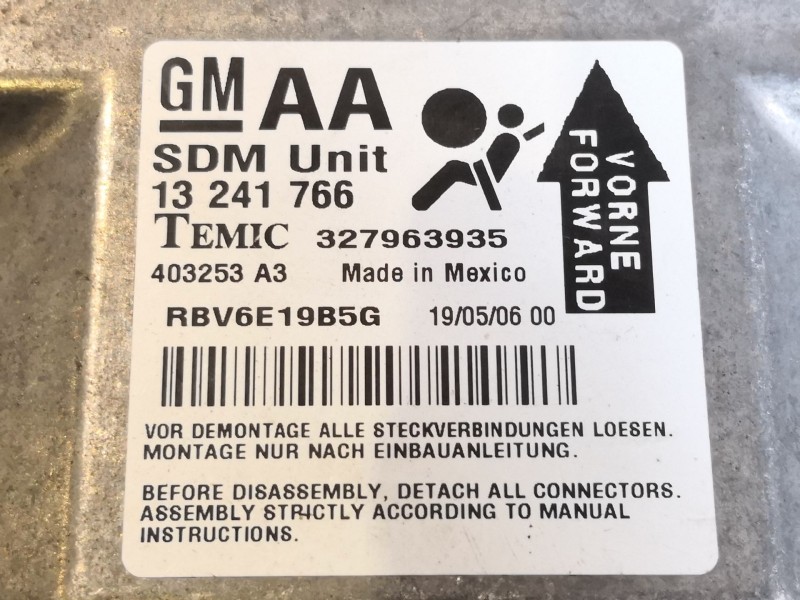 Recambio de centralita airbag para opel zafira b  | 0.05 - ...  | 0.05 - ... referencia OEM IAM 13241766  