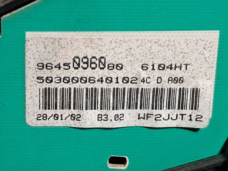 Recambio de cuadro instrumentos para peugeot 206 berlina xn referencia OEM IAM 9645096080 WF2JJT12 
