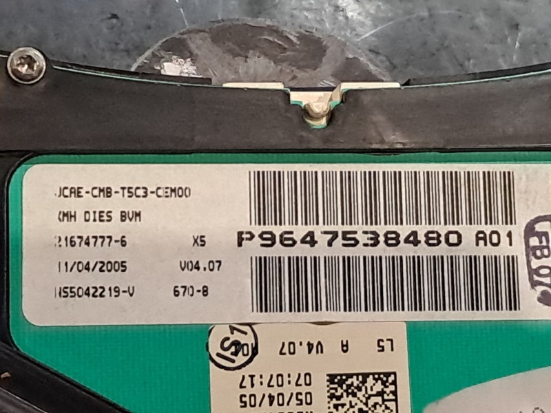 Recambio de cuadro instrumentos para peugeot 307 break / sw (s1)  | ...  | ... referencia OEM IAM P9647538480 NS5042219V 2811367