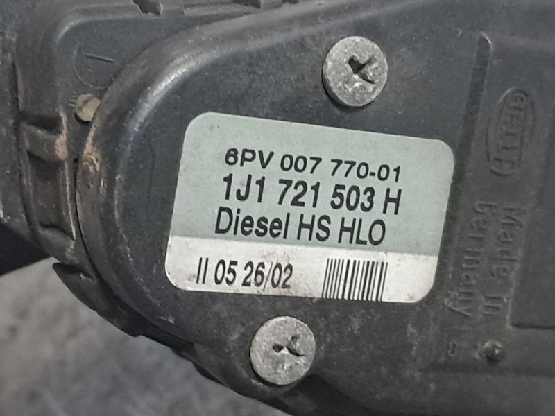 Recambio de potenciometro pedal para seat toledo (1m2) 1.9 tdi referencia OEM IAM 1J1721503H 6PV00777001 
