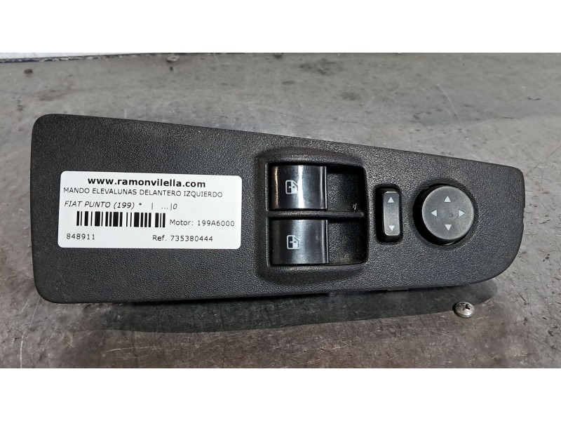 Recambio de mando elevalunas delantero izquierdo para fiat punto (199)  | ...  | ... referencia OEM IAM 735380444  