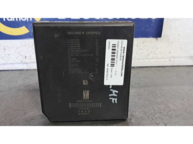 Recambio de caja reles fusibles para nissan qashqai (j11)  | 0.13 - ...  | 0.13 - ... referencia OEM IAM 284B75NA1A  