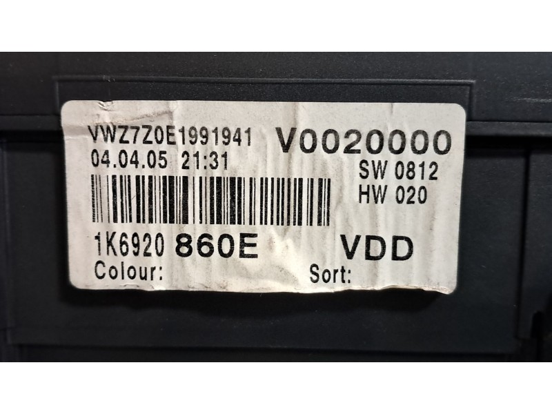 Recambio de cuadro instrumentos para volkswagen golf v berlina (1k1) gti referencia OEM IAM 1K6920860E  