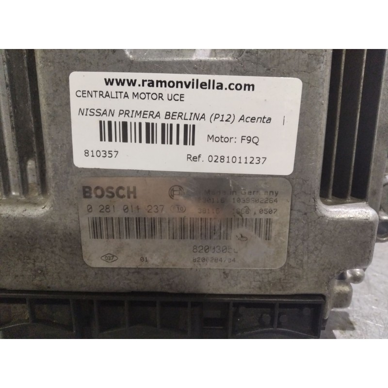 Recambio de centralita motor uce para nissan primera berlina (p12) acenta | 01.03 - 12.05 acenta | 01.03 - 12.05 referencia OEM 