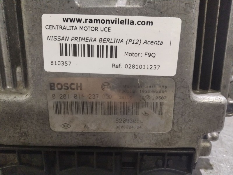 Recambio de centralita motor uce para nissan primera berlina (p12) acenta | 01.03 - 12.05 acenta | 01.03 - 12.05 referencia OEM 