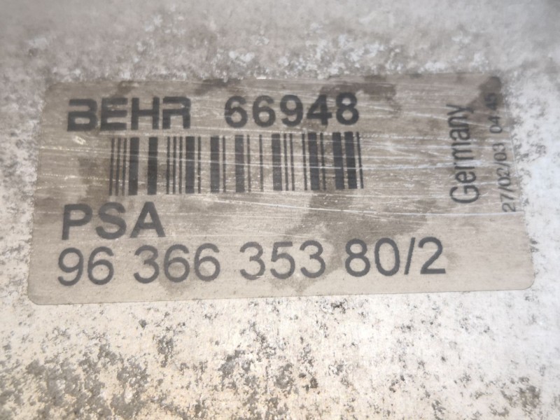 Recambio de intercooler para peugeot 307 (s1) 2.0 hdi fap cat referencia OEM IAM 66948648  