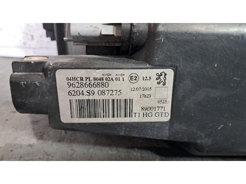 Recambio de faro izquierdo para peugeot 206 gti referencia OEM IAM 9628666880 89001771 6204S9