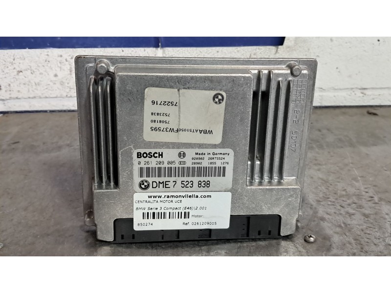 Recambio de centralita motor uce para bmw serie 3 compact (e46) 1.8 316ti referencia OEM IAM 0261209005 7523838 7522716