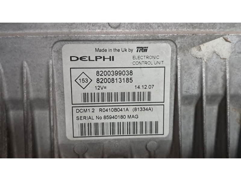 Recambio de centralita motor uce para renault kangoo authentique referencia OEM IAM 8200399038  