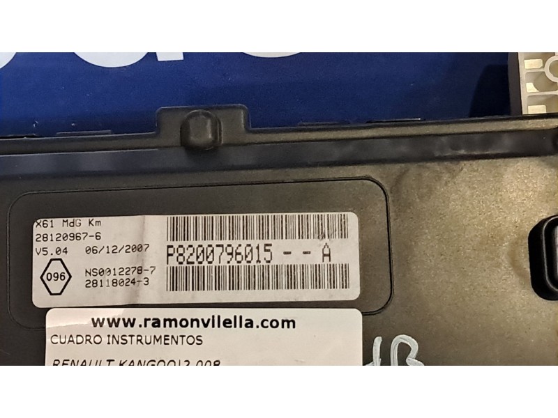 Recambio de cuadro instrumentos para renault kangoo authentique referencia OEM IAM P8200796015A  