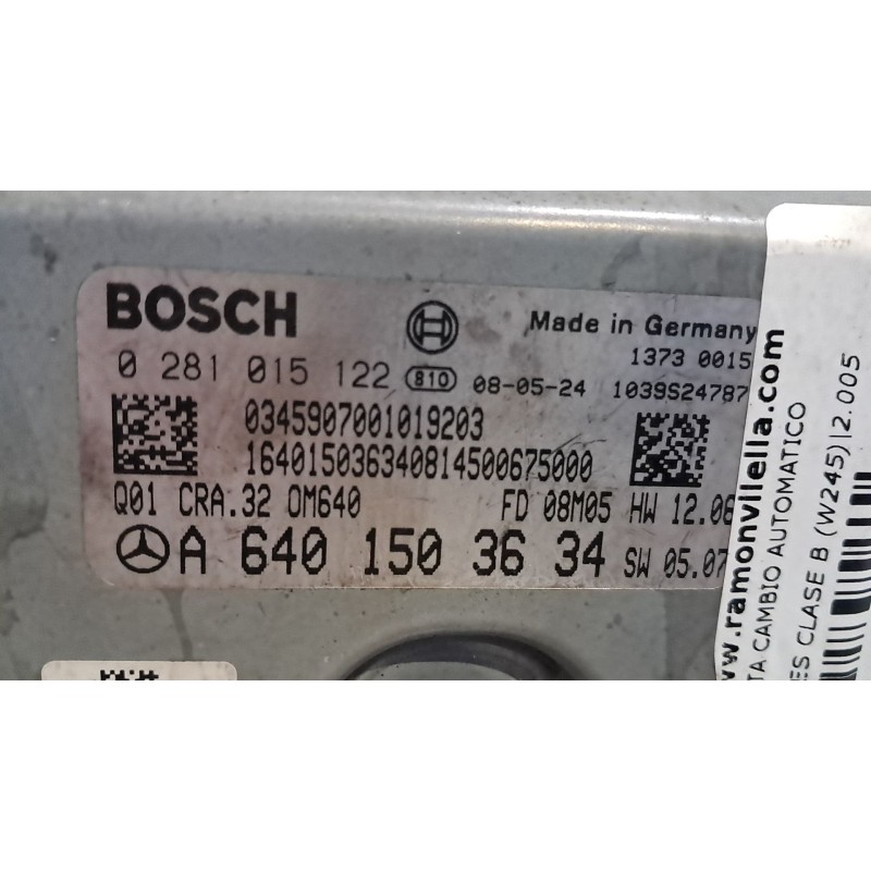 Recambio de centralita cambio automatico para mercedes clase b (w245) 180 cdi (245.207) referencia OEM IAM A6401503634 028101512