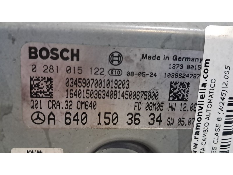 Recambio de centralita cambio automatico para mercedes clase b (w245) 180 cdi (245.207) referencia OEM IAM A6401503634 028101512