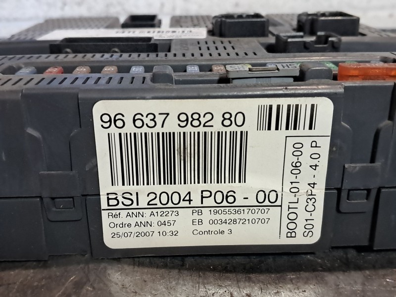 Recambio de centralita bsi para peugeot 207 1.4 hdi referencia OEM IAM BSI 2004P0600  