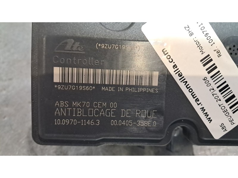 Recambio de abs para peugeot 207 1.4 hdi referencia OEM IAM 10097011463 9663945580 10020701054