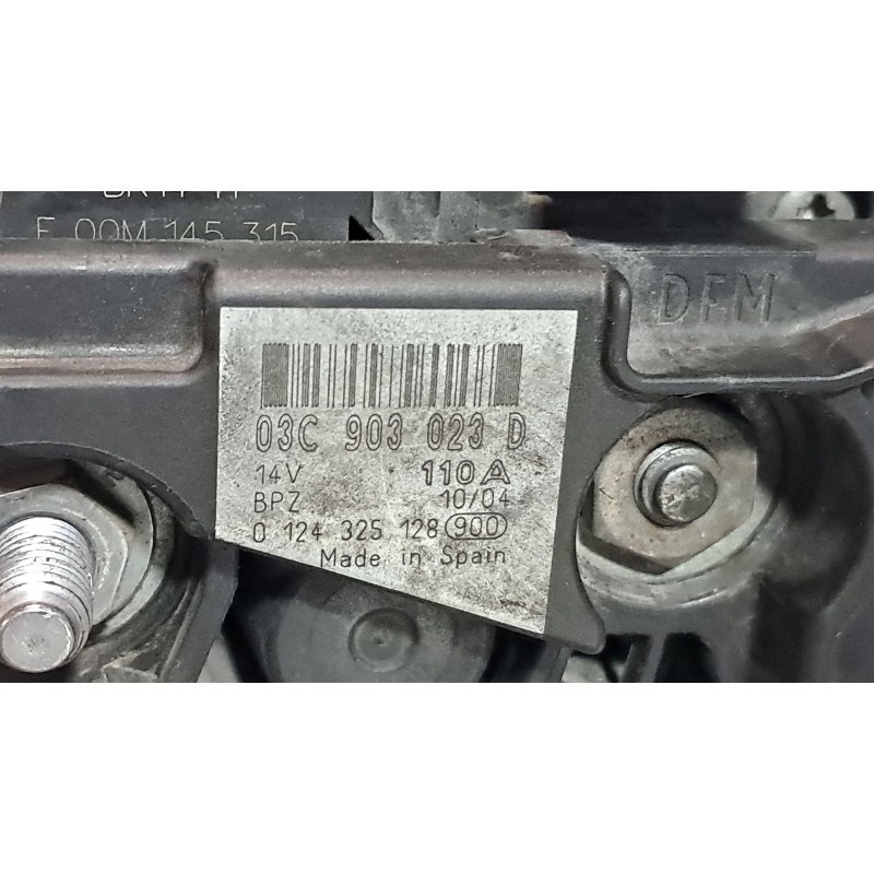 Recambio de alternador para volkswagen touran (1t1) 1.6 16v fsi referencia OEM IAM 03C903021D 0124325128 14V 110A
