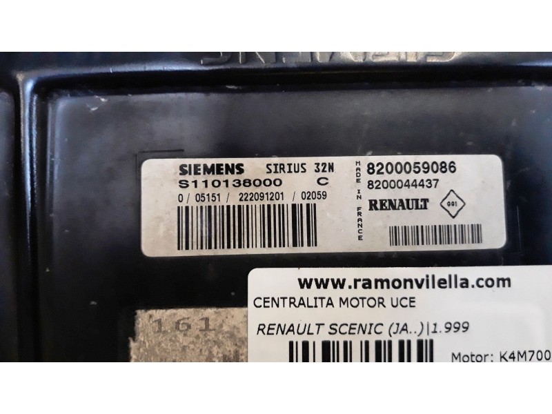Recambio de centralita motor uce para renault scenic (ja..) 1.6 referencia OEM IAM S110138000C 8200059086  Recambio de centralita motor uce para renault scenic (ja..) 1.6 referencia OEM IAM S110138000C 8200059086