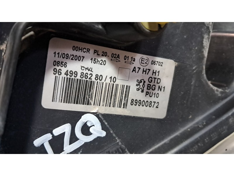 Recambio de faro izquierdo para peugeot 207 confort referencia OEM IAM   