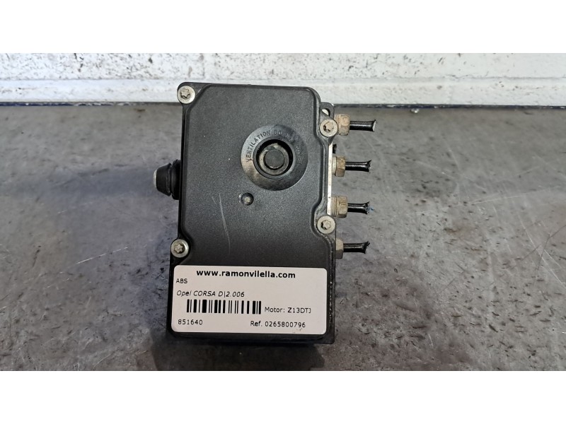 Recambio de abs para opel corsa d cmon referencia OEM IAM 0265800796  