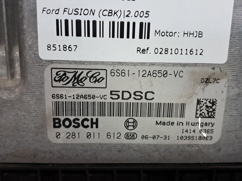 Recambio de centralita motor uce para ford fusion (cbk) elegance referencia OEM IAM 0281011612  