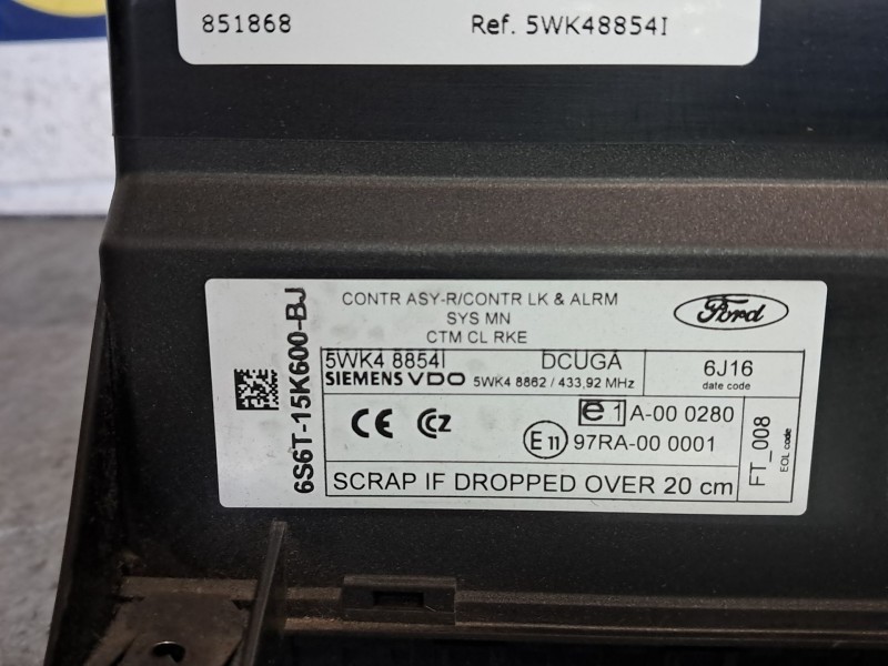 Recambio de centralita cierre para ford fusion (cbk) elegance referencia OEM IAM 5WK48854I  