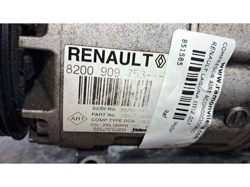 Recambio de compresor aire acondicionado para renault laguna iii dynamique referencia OEM IAM   