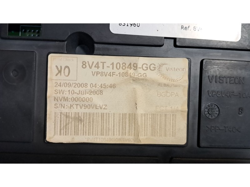 Recambio de cuadro instrumentos para ford kuga (cbv) titanium referencia OEM IAM 8V4T10849GG  