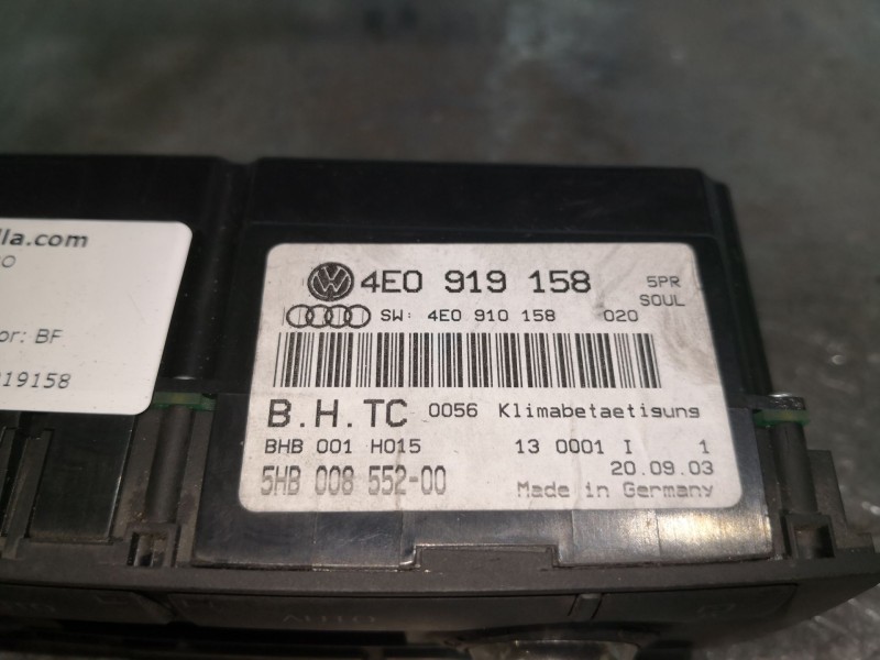 Recambio de mando climatizador para audi a8 (4e2) 3.7 quattro referencia OEM IAM 4E0919158  