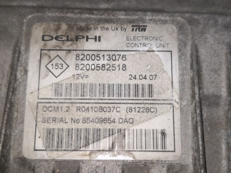 Recambio de centralita motor uce para renault kangoo (f/kc0) alize referencia OEM IAM 8200513076 8200582518 
