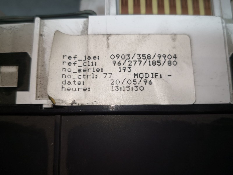 Recambio de cuadro instrumentos para peugeot 306 (7b, n3, n5) 1.9 d referencia OEM IAM 9627718580 09033589904 
