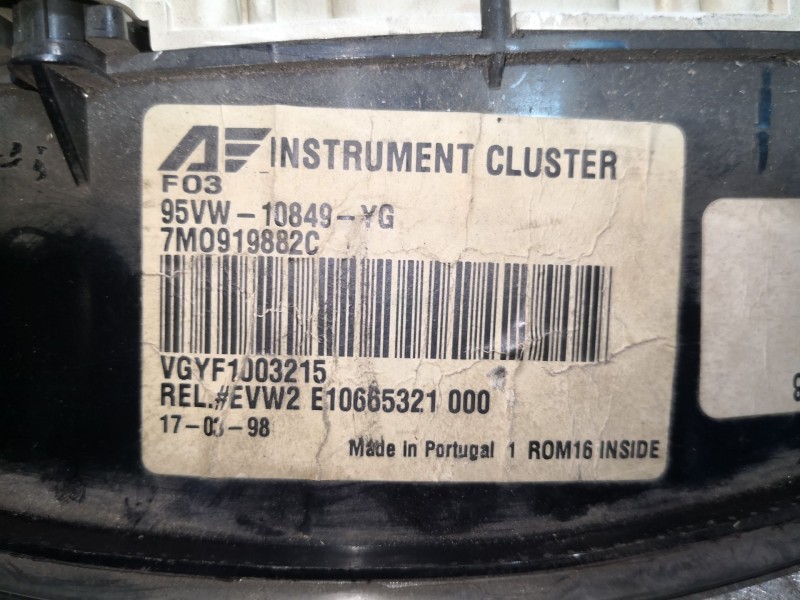 Recambio de cuadro instrumentos para volkswagen sharan (7m8) referencia OEM IAM 7M0919882C 95VW10849YG 