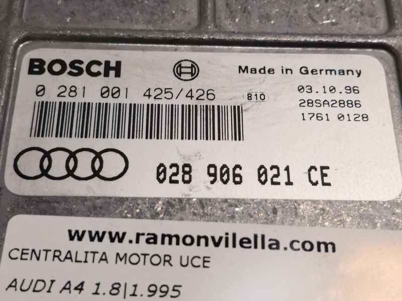 Recambio de centralita motor uce para audi a4 1.8 referencia OEM IAM 0281001425  
