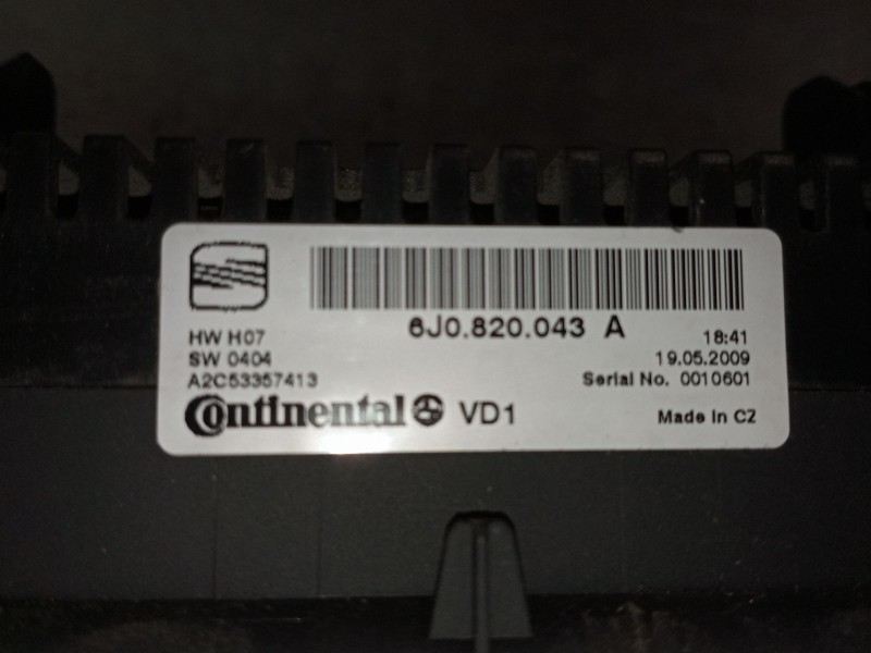 Recambio de mando climatizador para seat ibiza (6j5) sport referencia OEM IAM 6J0820043A  